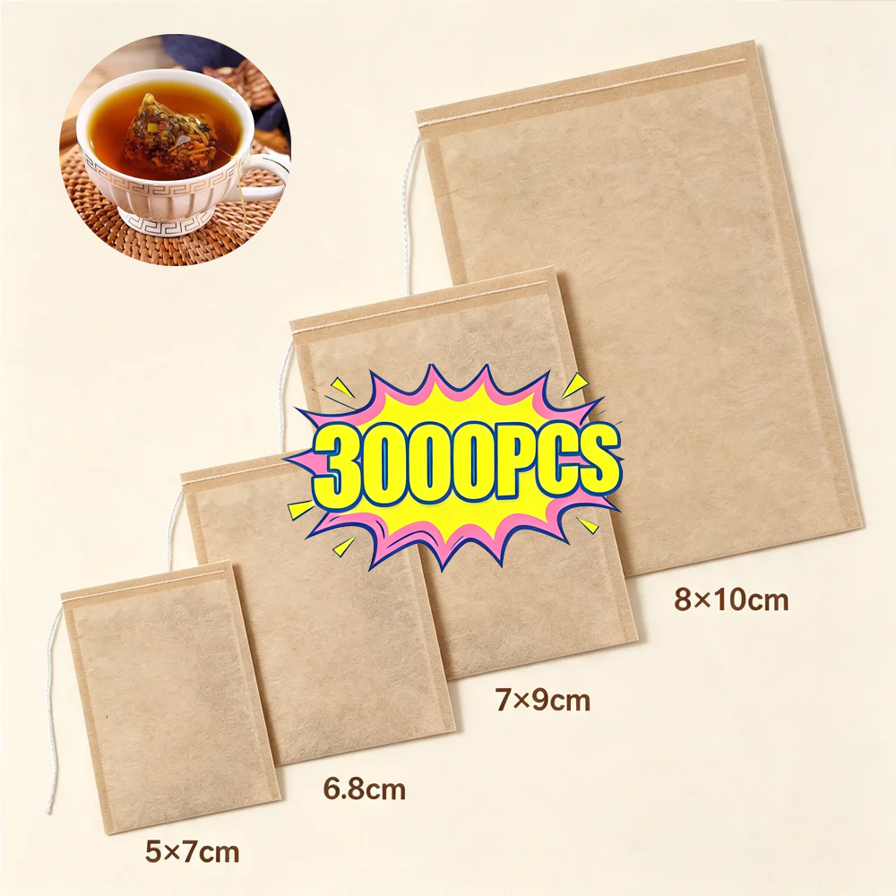 Herbal Wellness Supplement - 100/3000 Peças de Sacos Filtros Descartáveis