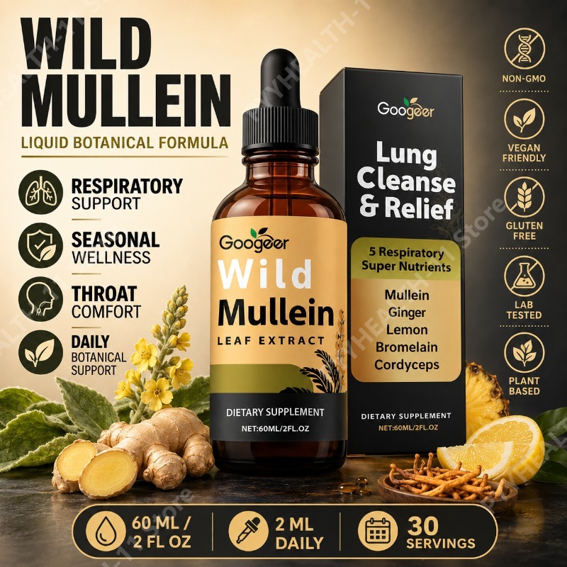 Herbal Wellness Supplement - Gotas Líquidas de Mullein, Mistura Herbal