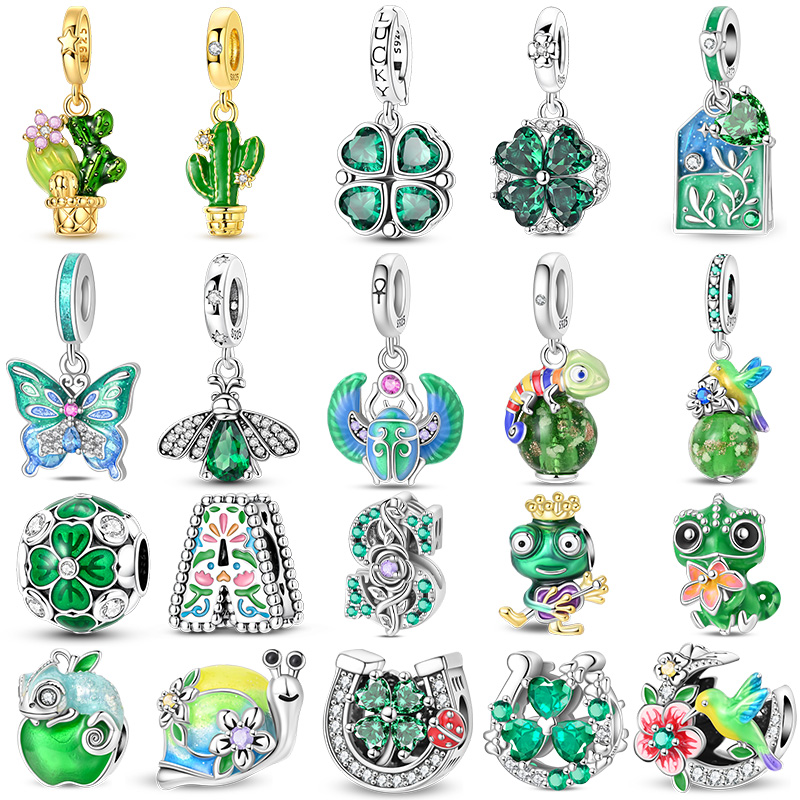 Red Clover Flower - Novo Pingente de Prata 925 com