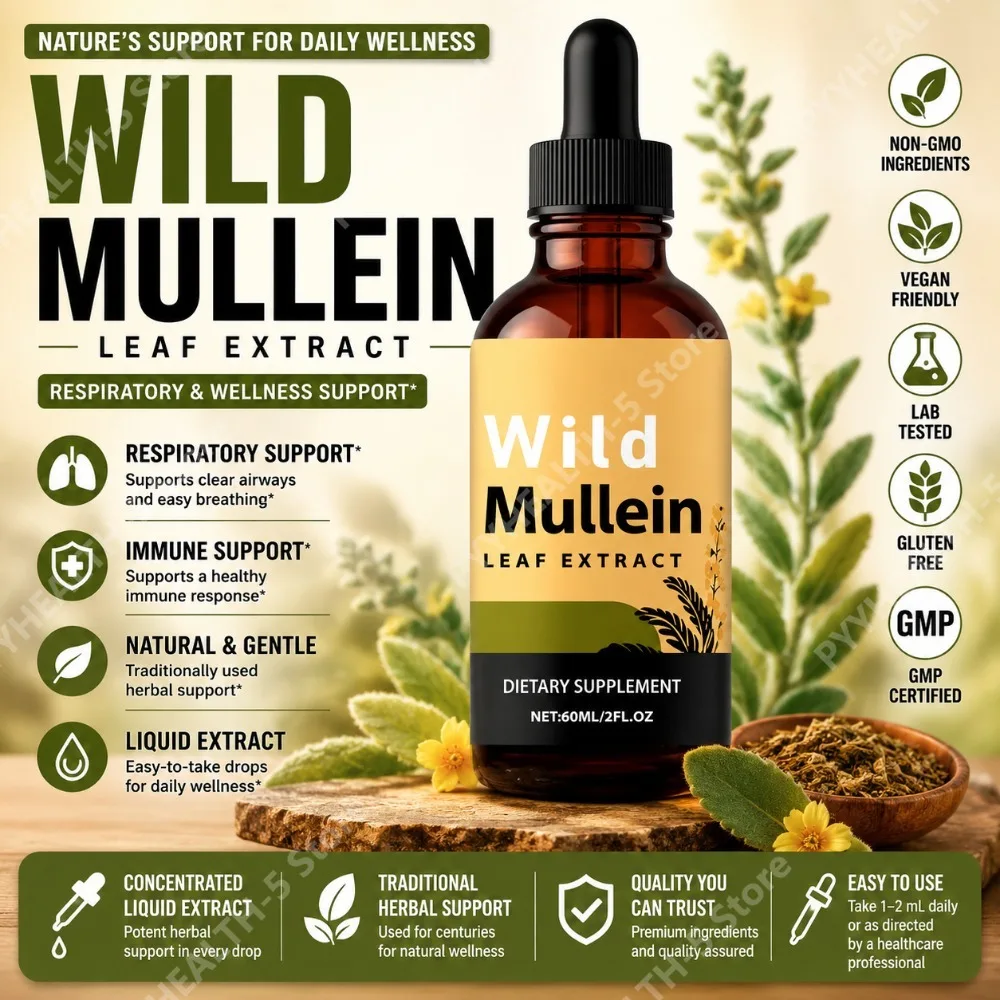 Gotas de Folha de Mullein com  - Herbal Wellness Supplement avaliação e preço