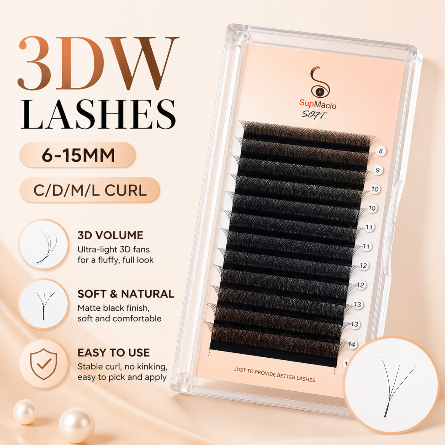 3d w cílios lash extensão form - Red Clover Flower avaliação e preço